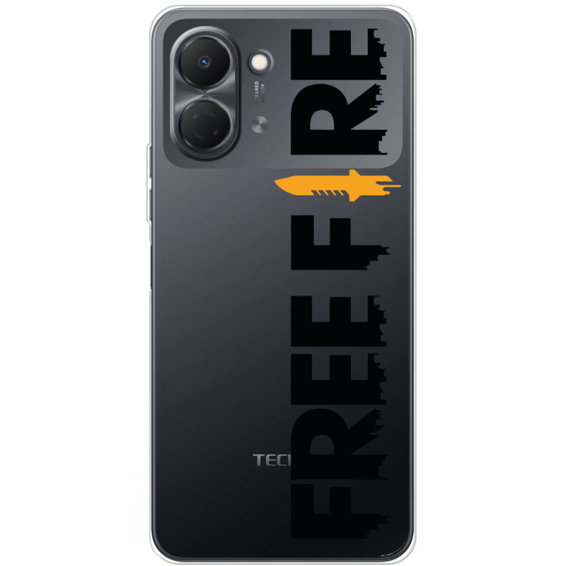 Прозорий чохол BoxFace Tecno Spark Go 3 Free Fire Black Logo