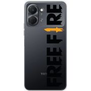 Прозорий чохол BoxFace Tecno Spark Go 3 Free Fire Black Logo