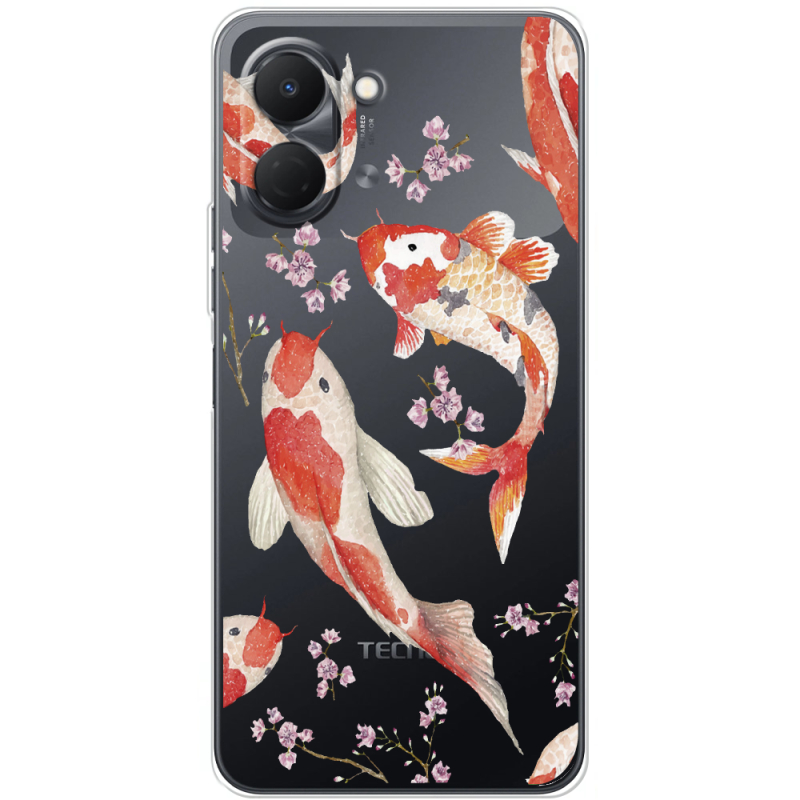 Прозорий чохол BoxFace Tecno Spark Go 3 Japanese Koi Fish