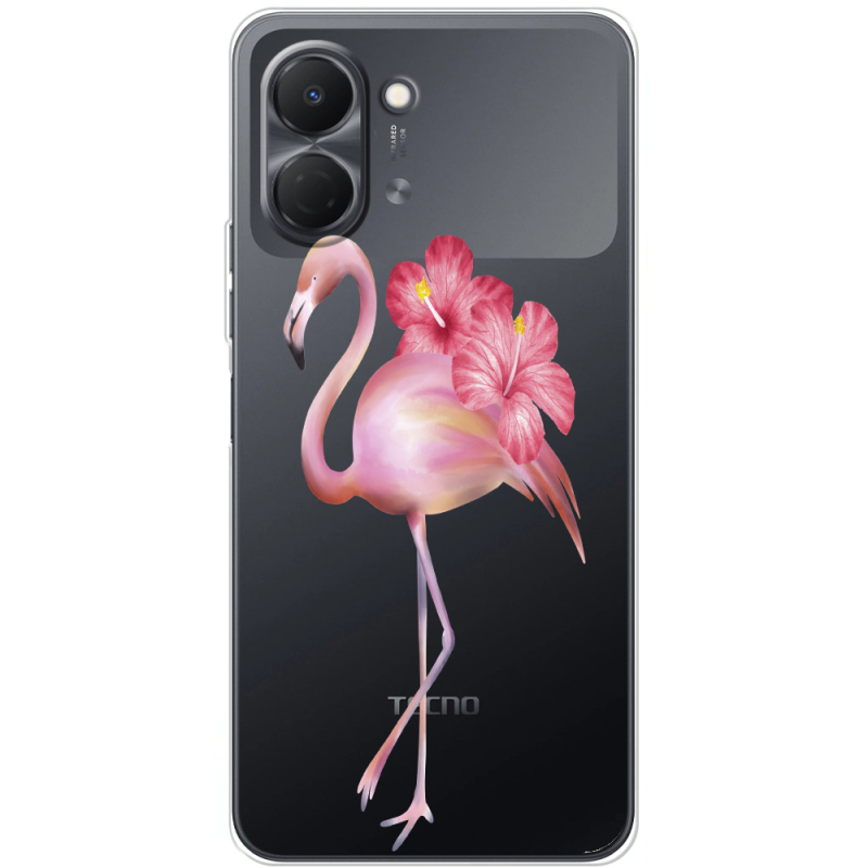 Прозорий чохол BoxFace Tecno Spark Go 3 Floral Flamingo