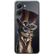 Прозорий чохол BoxFace Tecno Spark Go 3 Steampunk Cat