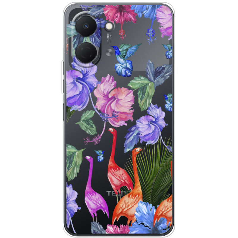 Прозорий чохол BoxFace Tecno Spark Go 3 Flamingo