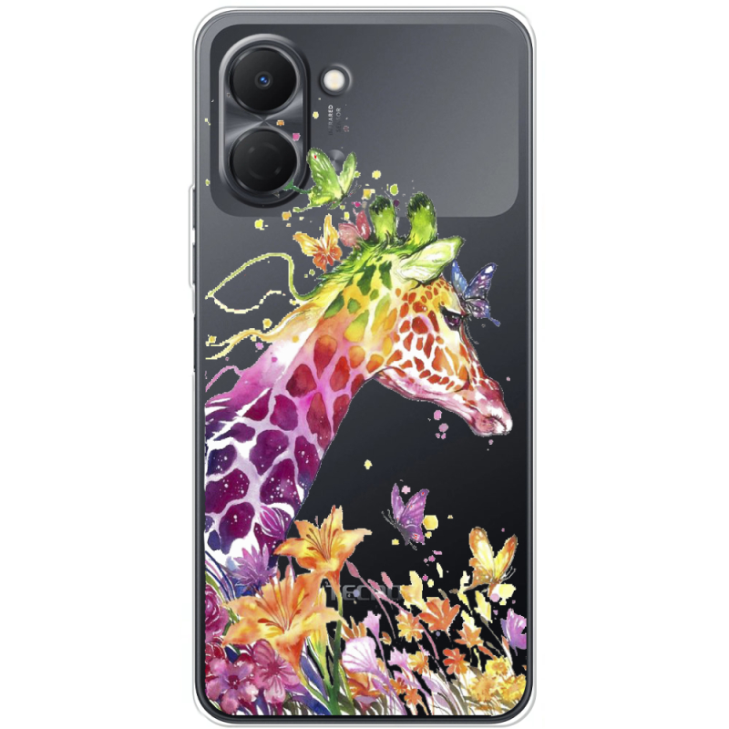 Прозорий чохол BoxFace Tecno Spark Go 3 Colorful Giraffe
