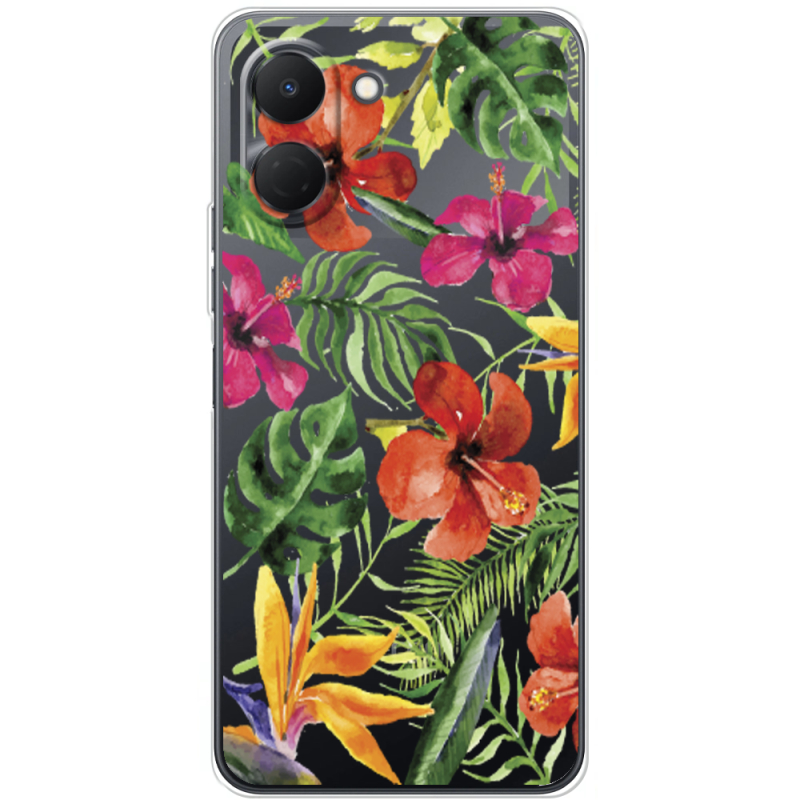 Прозорий чохол BoxFace Tecno Spark Go 3 Tropical Flowers