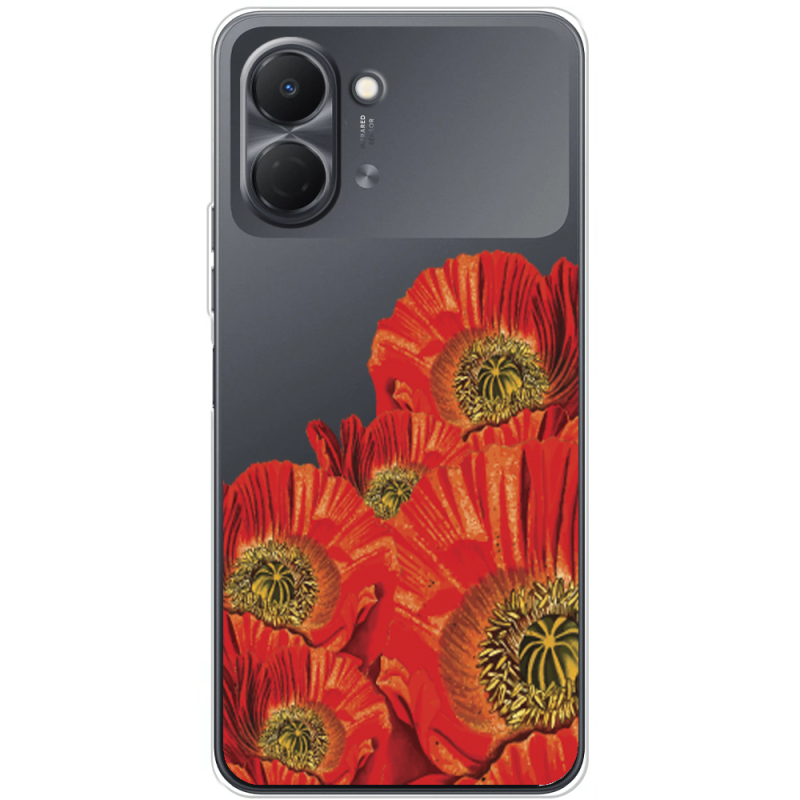 Прозорий чохол BoxFace Tecno Spark Go 3 Red Poppies