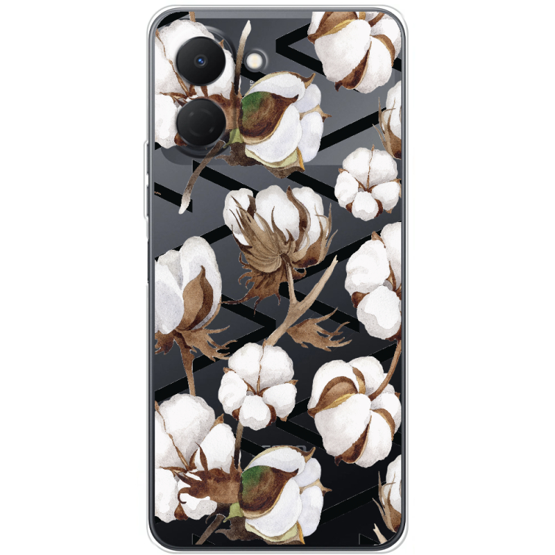 Прозорий чохол BoxFace Tecno Spark Go 3 Cotton flowers