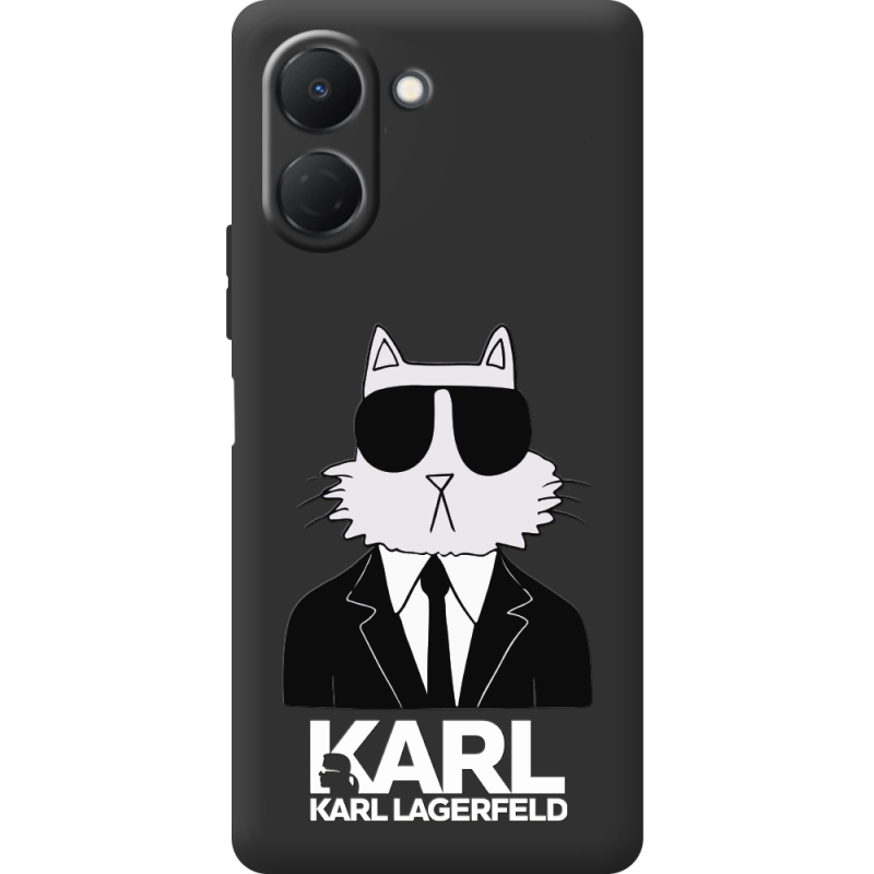 Чорний чохол BoxFace Tecno Spark Go 3 Cat in Black
