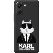 Чорний чохол BoxFace Tecno Spark Go 3 Cat in Black