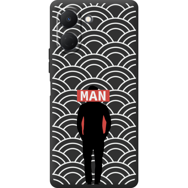 Чорний чохол BoxFace Tecno Spark Go 3 Man Pattern