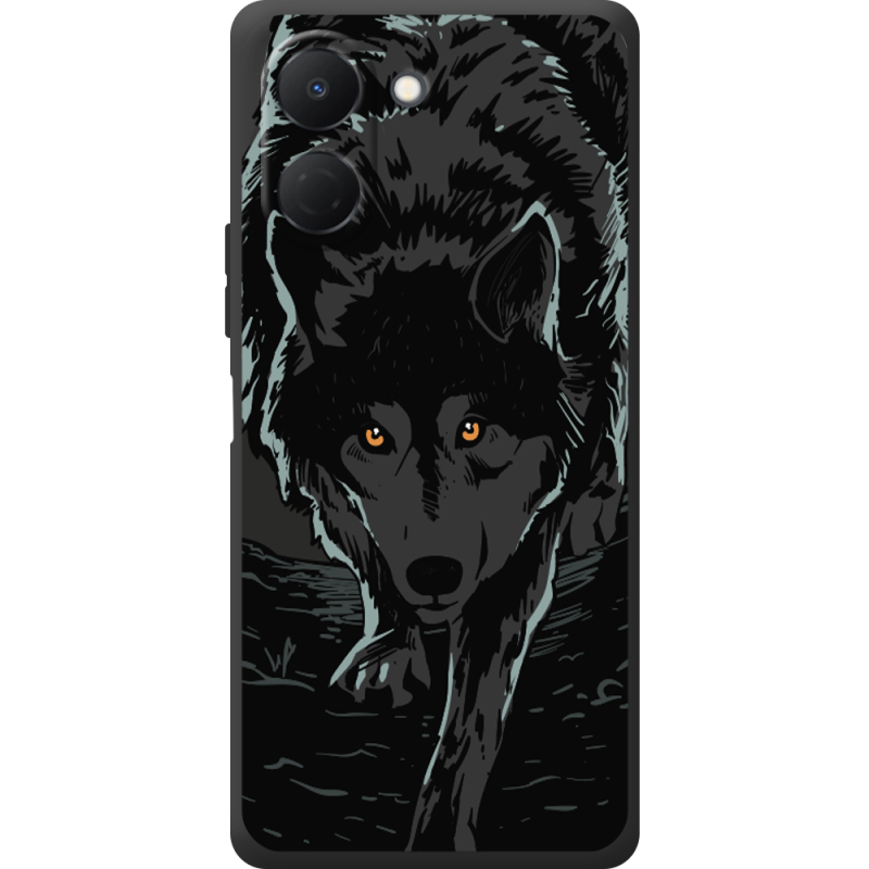 Чорний чохол BoxFace Tecno Spark Go 3 Wolf
