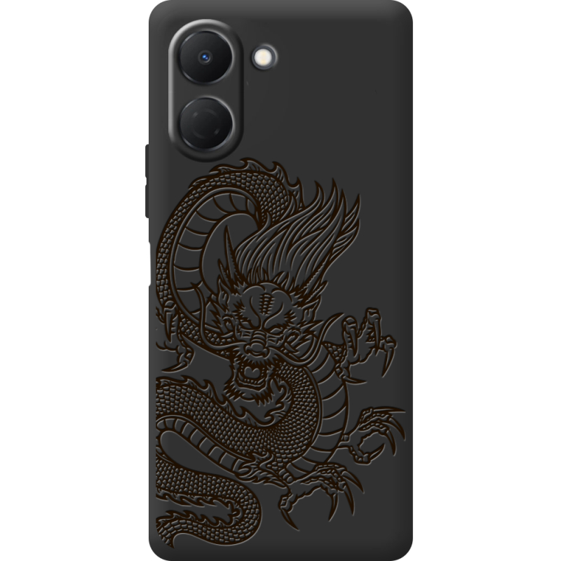 Чорний чохол BoxFace Tecno Spark Go 3 Chinese Dragon