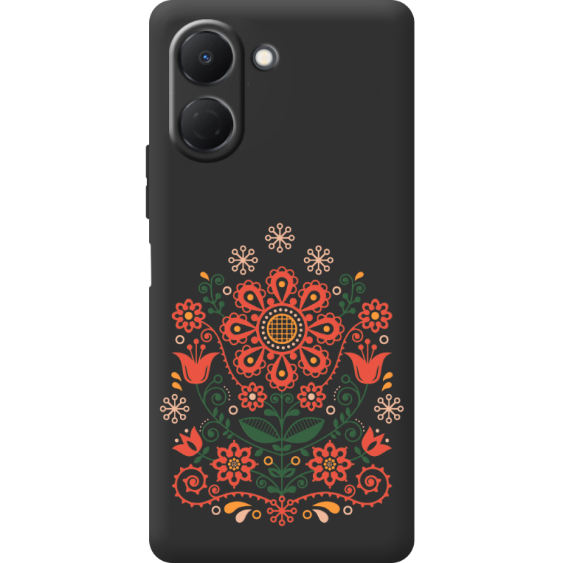 Чорний чохол BoxFace Tecno Spark Go 3 Ukrainian Ornament