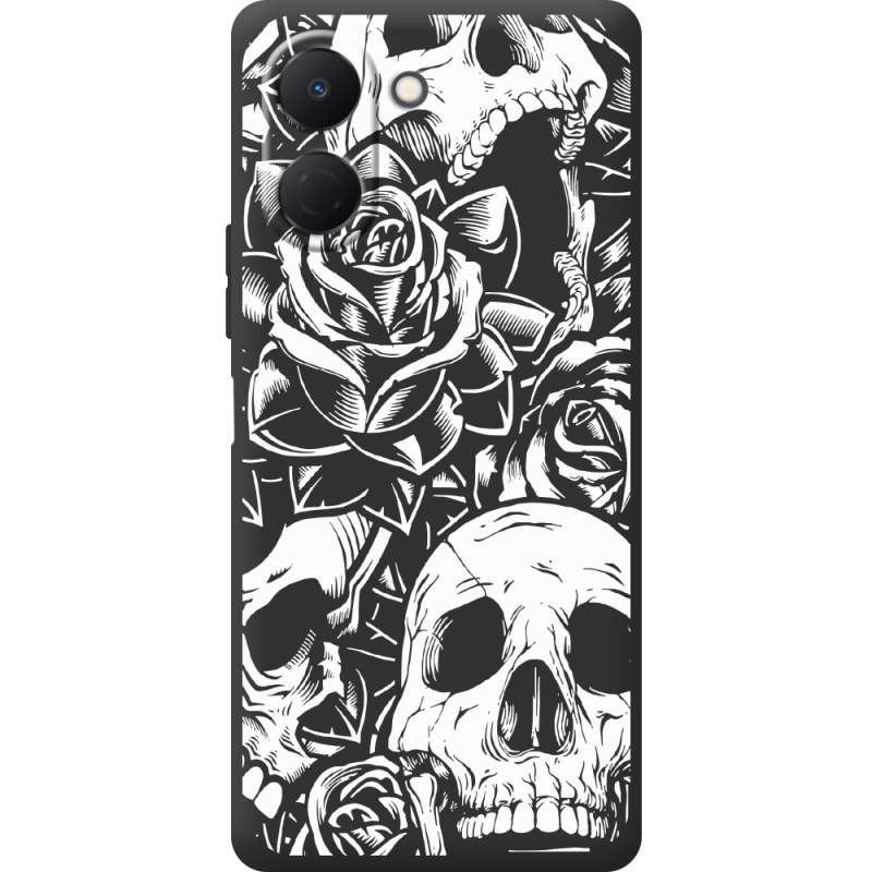 Чорний чохол BoxFace Tecno Spark Go 3 Skull and Roses