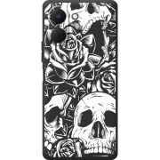 Чорний чохол BoxFace Tecno Spark Go 3 Skull and Roses