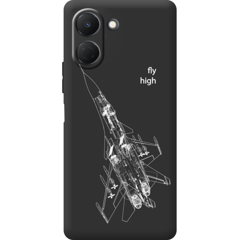 Чорний чохол BoxFace Tecno Spark Go 3 Військовий літак