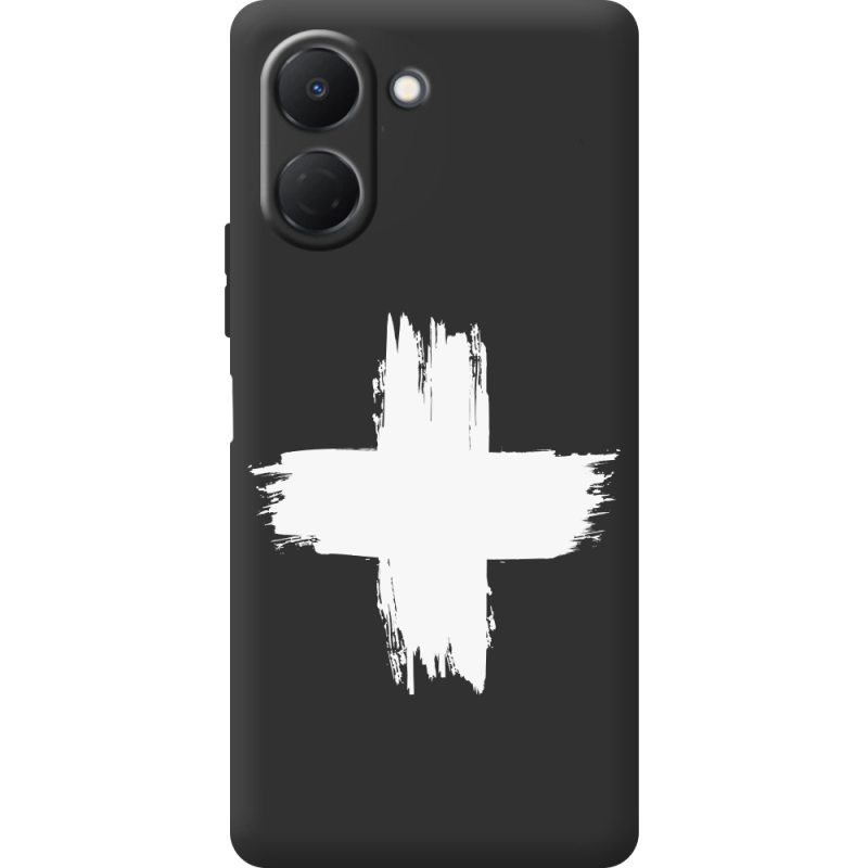 Чорний чохол BoxFace Tecno Spark Go 3 Білий хрест ЗСУ