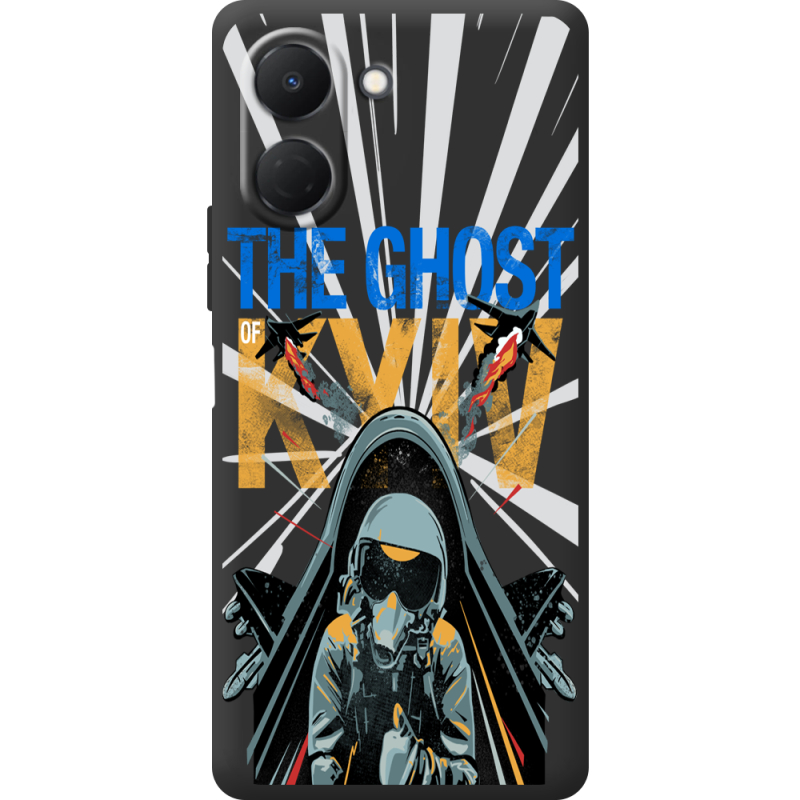 Чорний чохол BoxFace Tecno Spark Go 3 Привид Києва в дії