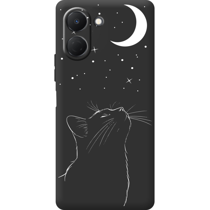 Чорний чохол BoxFace Tecno Spark Go 3 Місячний кіт