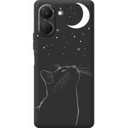 Чорний чохол BoxFace Tecno Spark Go 3 Місячний кіт