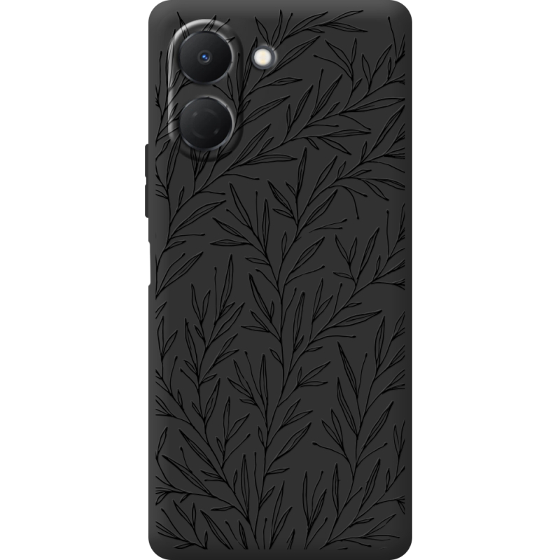 Чорний чохол BoxFace Tecno Spark Go 3 Leaves