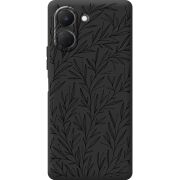 Чорний чохол BoxFace Tecno Spark Go 3 Leaves
