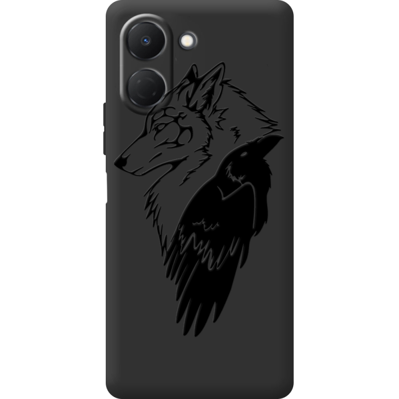 Чорний чохол BoxFace Tecno Spark Go 3 Wolf and Raven