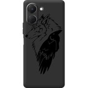 Чорний чохол BoxFace Tecno Spark Go 3 Wolf and Raven