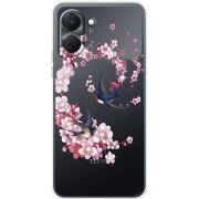 Чохол зі стразами Tecno Spark Go 3 Swallows and Bloom