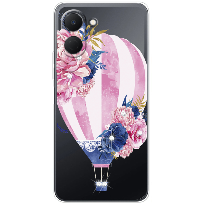 Чохол зі стразами Tecno Spark Go 3 Pink Air Baloon