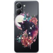 Чохол зі стразами Tecno Spark Go 3 Cat in Flowers