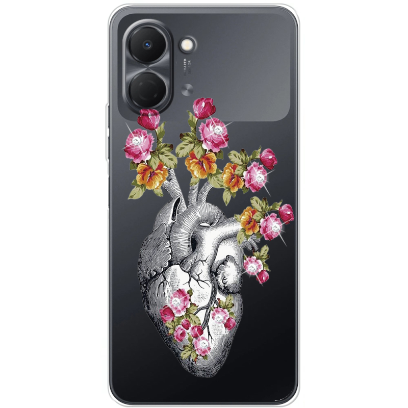 Чохол зі стразами Tecno Spark Go 3 Heart