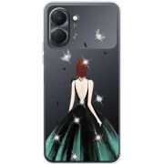 Чохол зі стразами Tecno Spark Go 3 Girl in the green dress