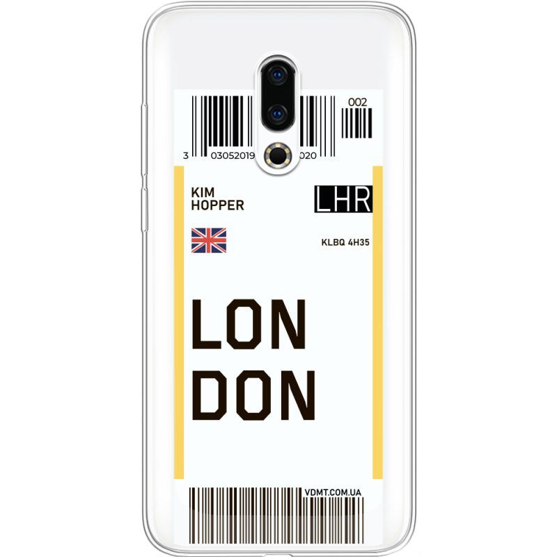 Прозрачный чехол Uprint Meizu 16 Plus Ticket London