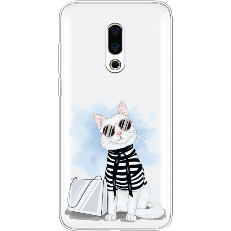 Прозрачный чехол Uprint Meizu 16 Plus Cat Style