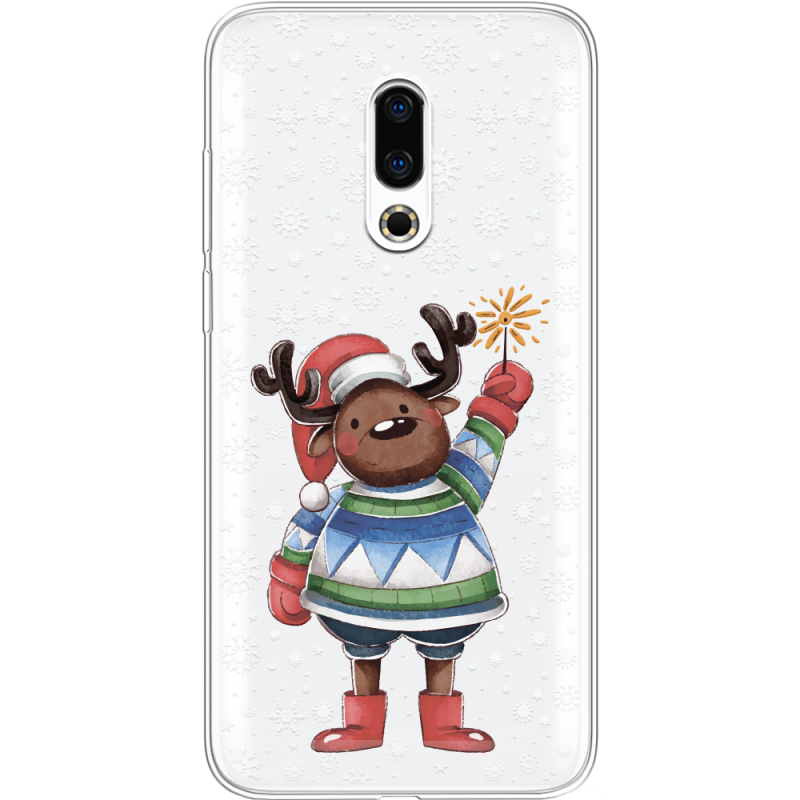 Прозрачный чехол Uprint Meizu 16 Plus Christmas Deer with Snow