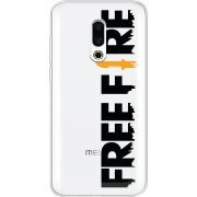 Прозрачный чехол Uprint Meizu 16 Plus Free Fire Black Logo