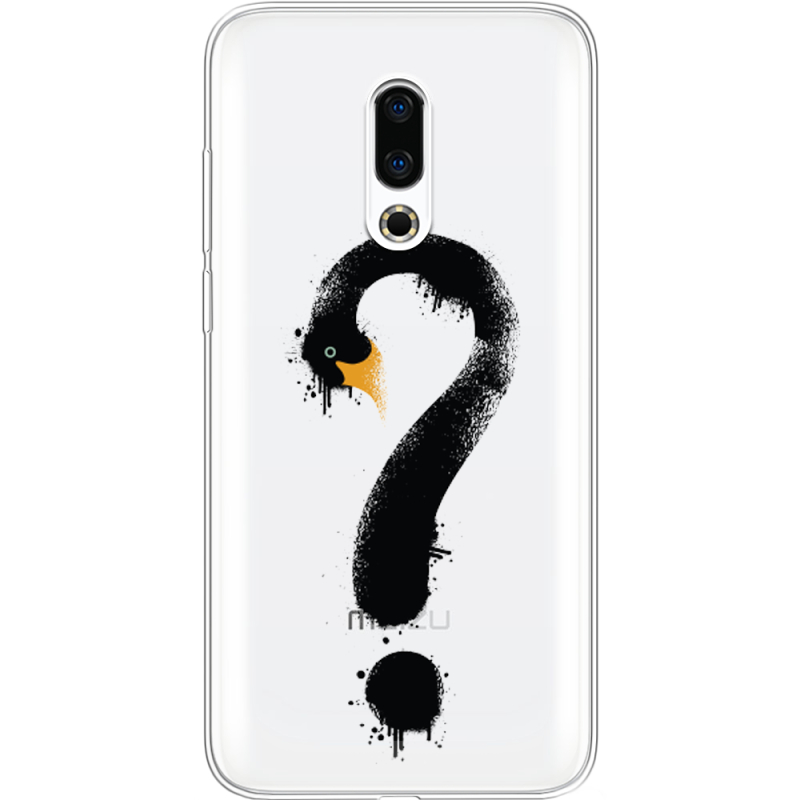 Прозрачный чехол Uprint Meizu 16 Plus Swan question