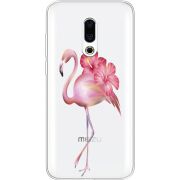 Прозрачный чехол Uprint Meizu 16 Plus Floral Flamingo