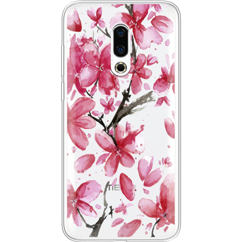 Прозрачный чехол Uprint Meizu 16 Plus Pink Magnolia