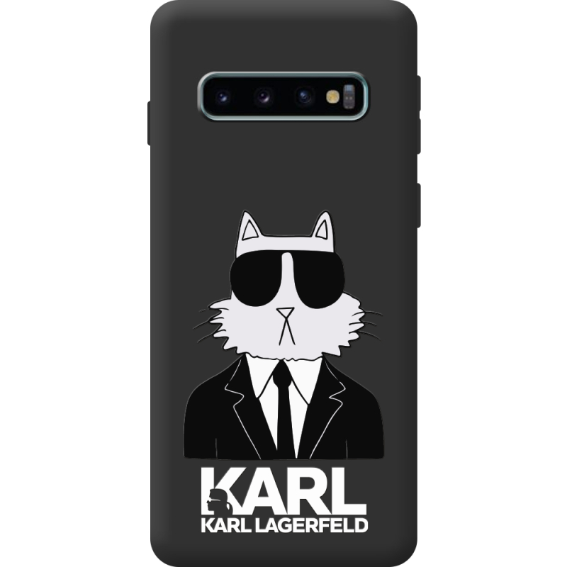Чорний чохол BoxFace Samsung Galaxy S10 Plus (G975) Cat in Black