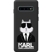 Чорний чохол BoxFace Samsung Galaxy S10 Plus (G975) Cat in Black