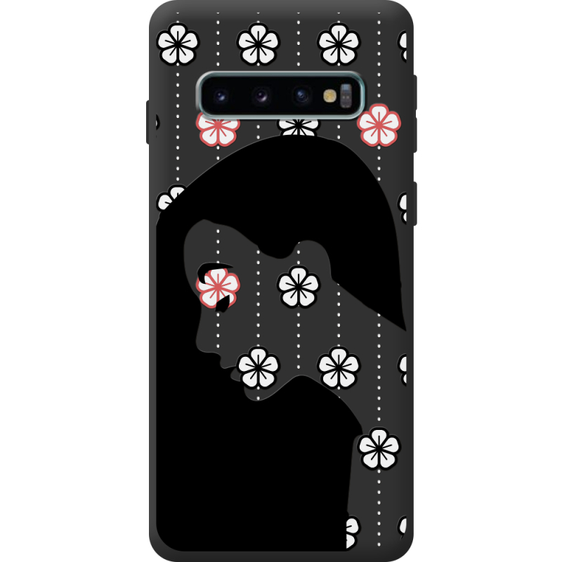 Чорний чохол BoxFace Samsung Galaxy S10 Plus (G975) Flower Hair