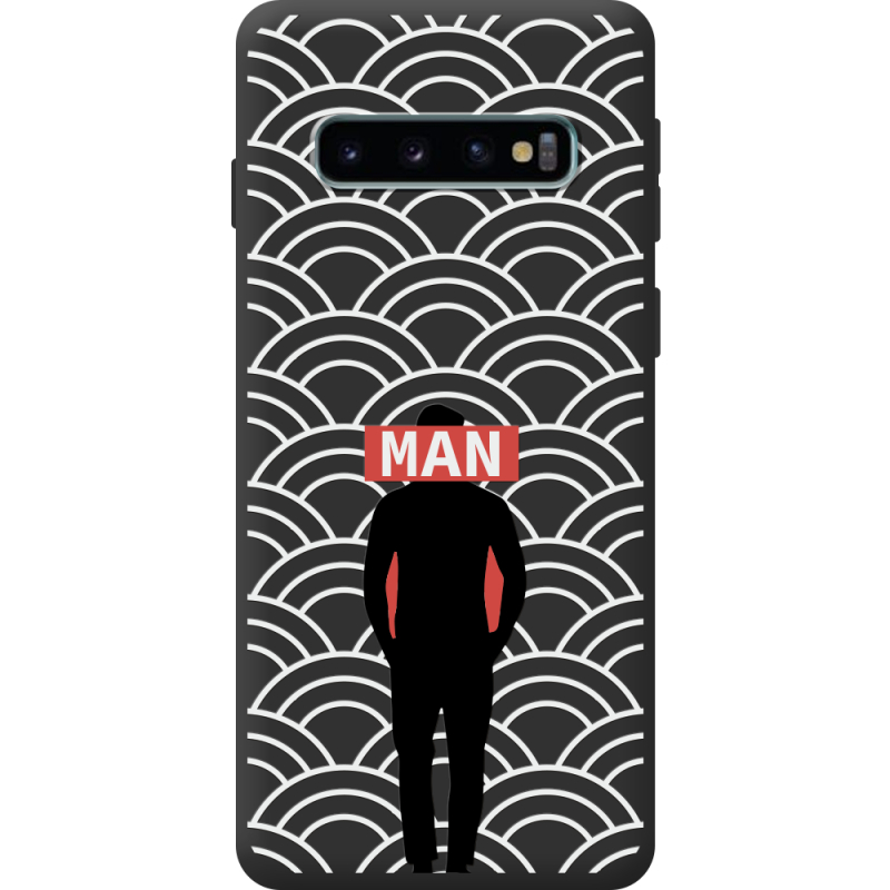 Чорний чохол BoxFace Samsung Galaxy S10 Plus (G975) Man Pattern