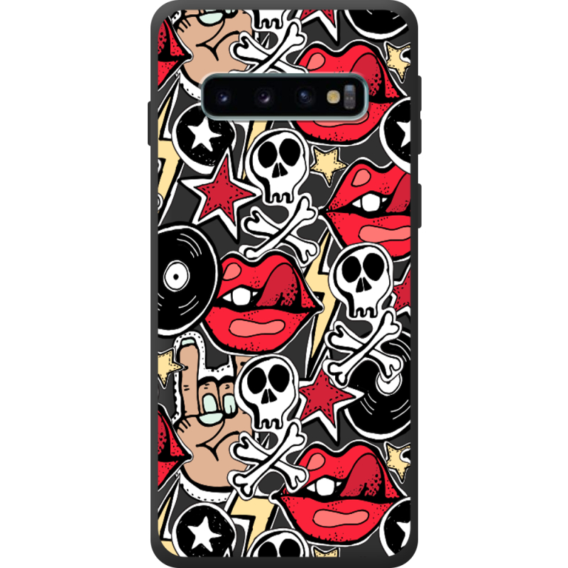Чорний чохол BoxFace Samsung Galaxy S10 Plus (G975) Rock Graffiti