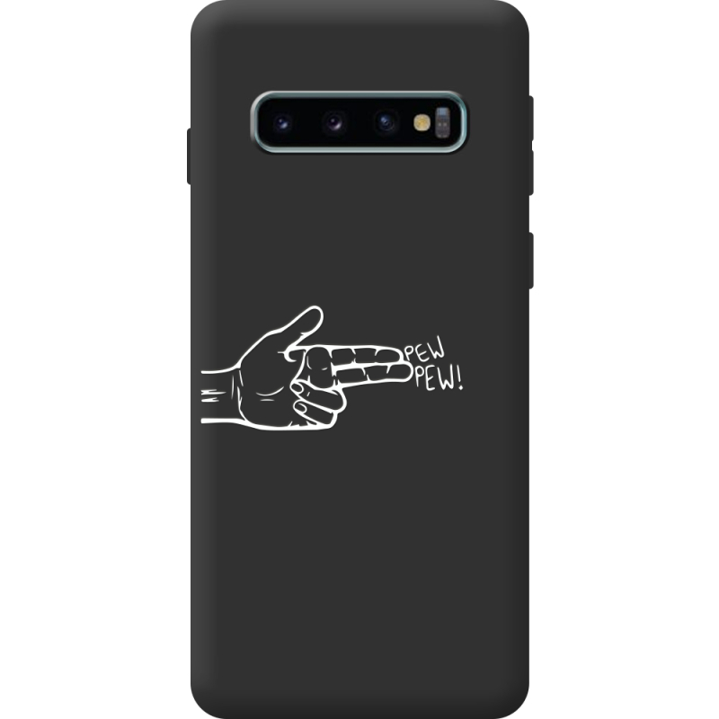 Чорний чохол BoxFace Samsung Galaxy S10 Plus (G975) Pew Pew