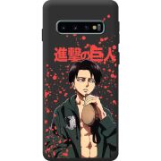 Чорний чохол BoxFace Samsung Galaxy S10 Plus (G975) Атака Титанов Леви