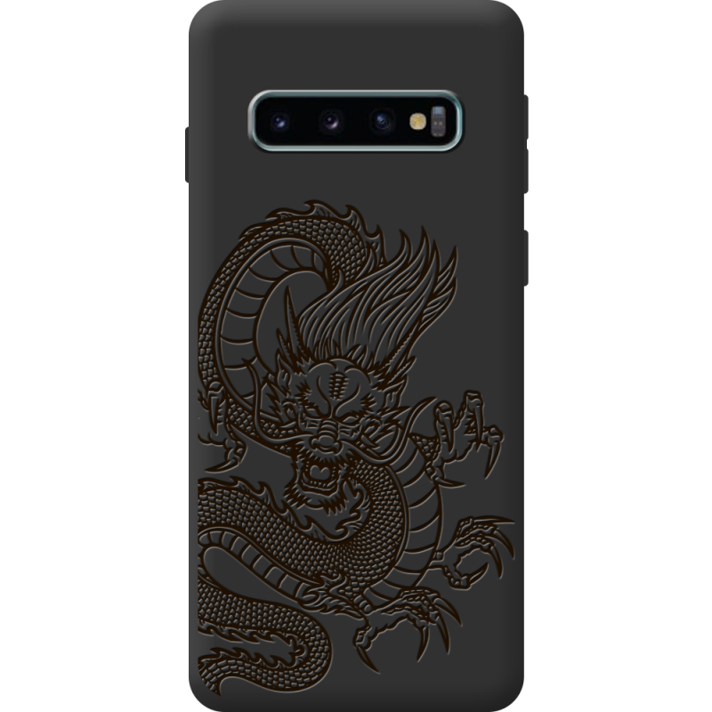 Чорний чохол BoxFace Samsung Galaxy S10 Plus (G975) Chinese Dragon