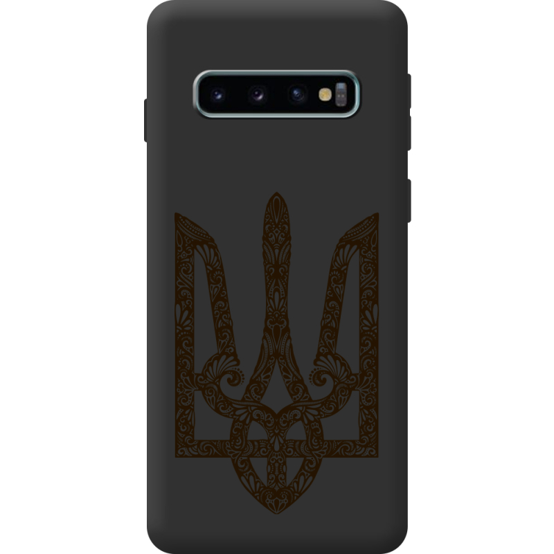Чорний чохол BoxFace Samsung Galaxy S10 Plus (G975) Ukrainian Trident