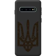 Чорний чохол BoxFace Samsung Galaxy S10 Plus (G975) Ukrainian Trident