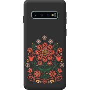 Чорний чохол BoxFace Samsung Galaxy S10 Plus (G975) Ukrainian Ornament